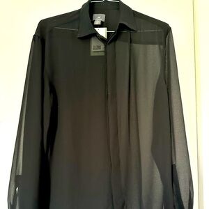 Men’s Sheer Black Shirt Size L